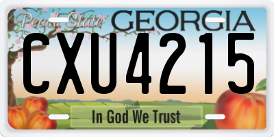 GA license plate CXU4215