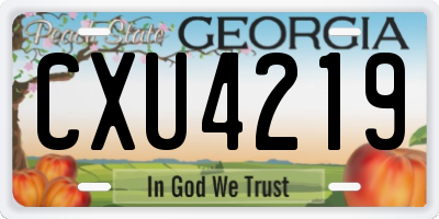 GA license plate CXU4219