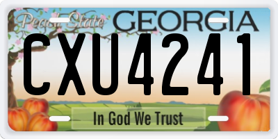 GA license plate CXU4241