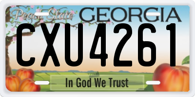 GA license plate CXU4261