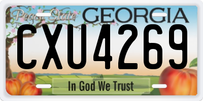 GA license plate CXU4269