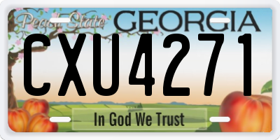 GA license plate CXU4271