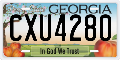GA license plate CXU4280