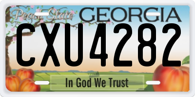 GA license plate CXU4282