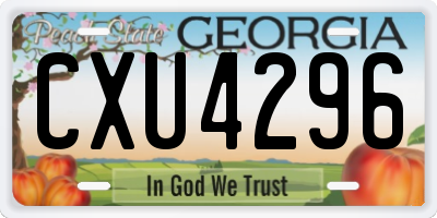 GA license plate CXU4296