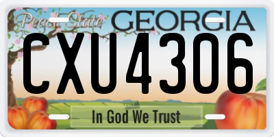 GA license plate CXU4306