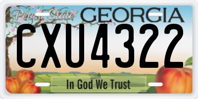 GA license plate CXU4322