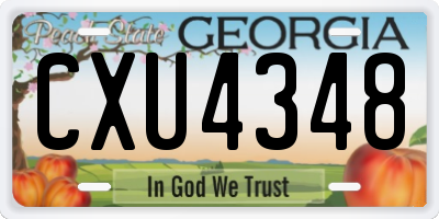 GA license plate CXU4348