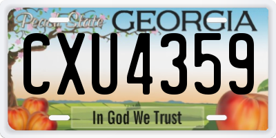 GA license plate CXU4359