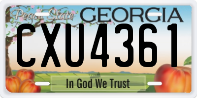 GA license plate CXU4361