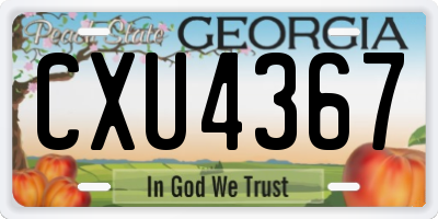 GA license plate CXU4367