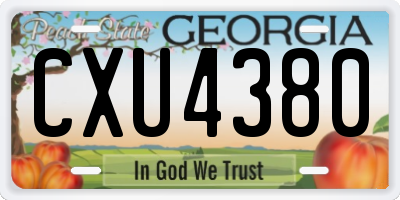 GA license plate CXU4380