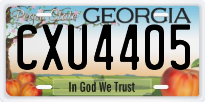 GA license plate CXU4405