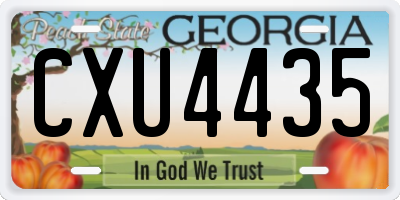 GA license plate CXU4435