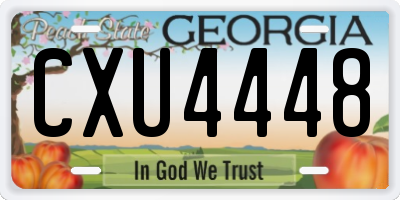 GA license plate CXU4448