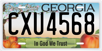 GA license plate CXU4568