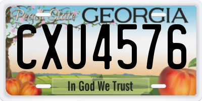 GA license plate CXU4576