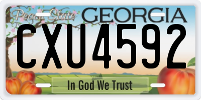 GA license plate CXU4592