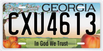 GA license plate CXU4613