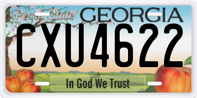 GA license plate CXU4622