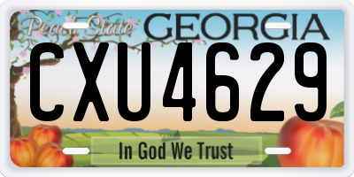 GA license plate CXU4629
