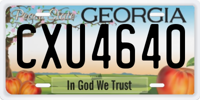 GA license plate CXU4640