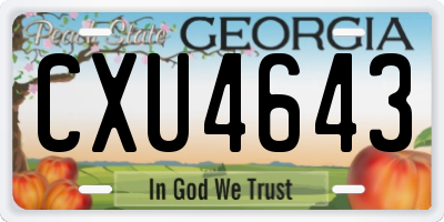 GA license plate CXU4643