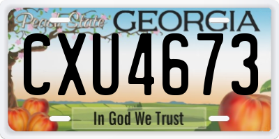 GA license plate CXU4673