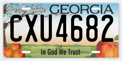 GA license plate CXU4682