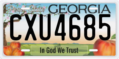 GA license plate CXU4685
