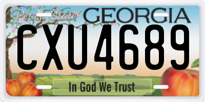 GA license plate CXU4689
