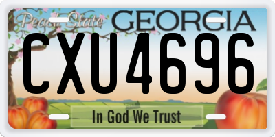 GA license plate CXU4696