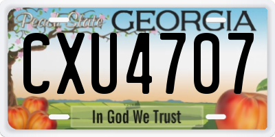 GA license plate CXU4707