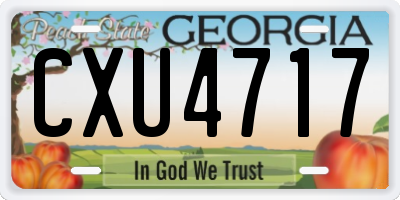 GA license plate CXU4717