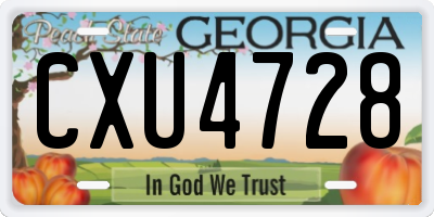 GA license plate CXU4728