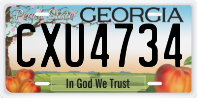 GA license plate CXU4734