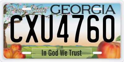 GA license plate CXU4760
