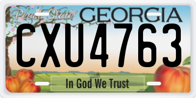GA license plate CXU4763