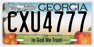 GA license plate CXU4777