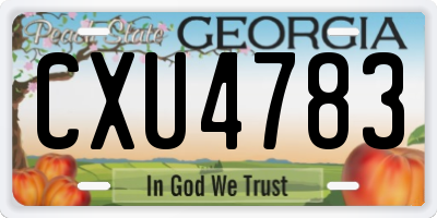 GA license plate CXU4783