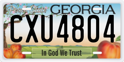 GA license plate CXU4804