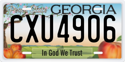 GA license plate CXU4906
