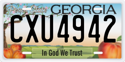 GA license plate CXU4942