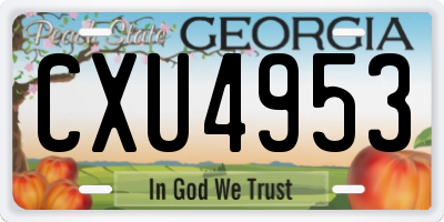 GA license plate CXU4953