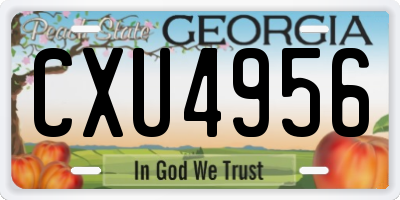 GA license plate CXU4956