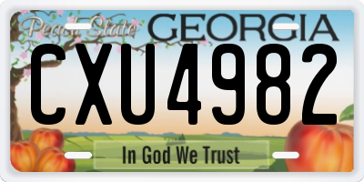 GA license plate CXU4982