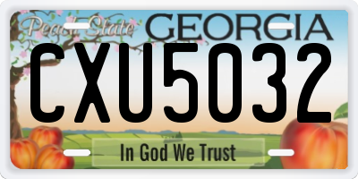 GA license plate CXU5032