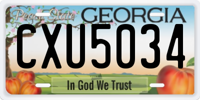 GA license plate CXU5034