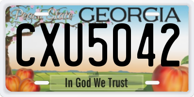 GA license plate CXU5042