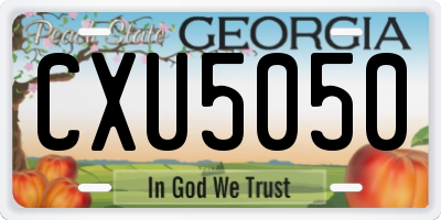 GA license plate CXU5050
